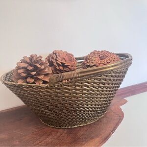 Vintage Woven Brass Basket